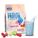 WILD MAATSCHAPPIJ - Clear Whey Protein + Elektrolyten - Refreshing Whey Protein Isolaat Poeder - 20g Proteïne, 0 Toegevoegd Suiker, GGO-vrije, natuurlijke smaken & kleuren - Raket Pop, 16 oz
