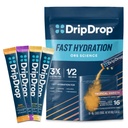 DripDrop Hydration Packets - Tropical Variety Pack - Single Serve Electrolytes Powder Drink Mix - Mango, Açaí, Passion Fruit, Piña Colada - Non-GMO, Glutenvrij, Veganistisch - 16 Sticks