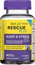 Bach Rescue Plus Sleep & Stress Ondersteuning Gummies, Nighttime Dieetsupplement met 1mg Melatonine, Ashwagandha, kamille, Lavendel & Vitamine B6, 60 Gummies (pakket van 3)