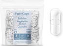 PureCaps États-Unis - Vide Végétarien Végétarien Pullulan Pill Capsules Taille 00: 100 Pills rejoints Effacer: Non-GMO Certifié: SLS, Gluten, Preservative Free