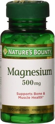 Nature's Bounty Magnesium 500mg, 100 Telling, Verpakking van 2