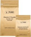 Pure Original Ingrediënten Vitamine C Poeder en Hyaluronzuurbundel, diverse maten, fijn poeder, wateroplosbaar