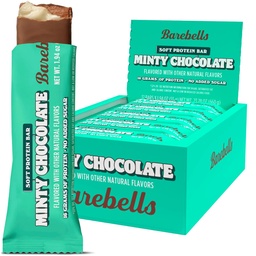 Barebells Zachte Proteïne Bars, Minty Chocolate - 12 Telling, 16g Hoge Proteïne Treats - Chocolade Voeding Bar met 1g Totaal Suikers - On The Go Breakfast of Post-Workout Snack