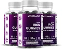 Vitamatic Iron 65 mg Gummies Supplement for Women & Men - 60 Vegan Gummies - Great Tasting Iron Gummy Vitamines with Vitamin C (3)