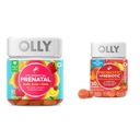 OLLY The Essential Prenatale Gummy Multivitamine, 30 Day Supply (Gummy's), Sweet, Folic Acid & Probiotic + Prebiotic Gummy, Digestief Ondersteuning en Gut Health, 500 Miljoen CFUs, Fiber