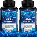 Potent Garden 2-Pack Mega Mineral Supplement Complete Mineral Complex with Calcium Magnesium Zink Kalium Boron Selenium Chromium & 72 Trace Minerals Iron Free Calcium Supplement -200 Pillen