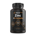 Complexe de supplément de zinc avec du cuivre et de la vitamine C - Débit naturel de la carnosine de zinc 3X, du chélate de bisglycinate et de l'orotate, du cuivre chélaté, facile sur l'estomac, la peau et le support immunitaire, 120 capsules