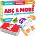 ABC Learning Flash Cards voor peuters 2-4 jaar oud - 60 Flashcards Speelgoed voor kinderen leeftijden 1-3-5 door Quokka - Alfabetnummers Kleuren Brieven Dieren Leer Activiteiten - Eerste woorden Educatief spel