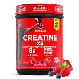 Six Star Creatine Monohydrate Powder, X3 (Fruit Punch) - 30 Servings