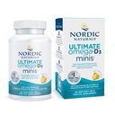 Nordic Naturals Ultimate Omega Mini D3, Lemon Flavor - 60 Mini Soft Gels - 1120 mg Omega-3 + 1000 UI Vitamine D3 - EPA & DHA - Promotion de la santé cérébrale et cardiaque - 30 portions