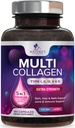 Multi Collageen Supplement 2400 mg - Types I, II, III, V & X Multi Collageen Peptides Pills for Women & Men, Hydrolyzed Collageen Supplements, Hair, Skin, Nail, & Joint Support Supplement - 180 Capsules