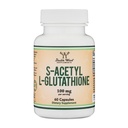 S-acetyl-L-glutathion Capsules - 100mg, 60 Telling (geacetyleerde glutathion-antioxidant - meer absorbeerbaar dan glutathion en liposomaal glutathion, niet-GMO en glutenvrij) door dubbel hout