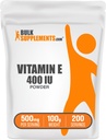 BulkSupplements.com Vitamine E 400 IE Poeder - als D-Alpha Tocoferol, Voedingssupplementen - Glutenvrij, 500mg per portie, 100g (3,5 oz) (verpakking van 1)