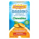 Emergen-C Immune+ Kauwtabletten 1000mg Vitamine C met Vitamine D Tablet, Immune Support Dieetsupplement voor Immuniteit, Oranje Blast smaak, Terug naar School Essentials - 42 Tellen