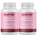 BESTVITE Quercetine met bromelaïne 500mg/250mg (240 Vegetarische Capsules) (120 x 2) - Geen stearates - Geen Siliciumdioxide - Veganistisch - Niet GGO - Glutenvrij