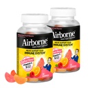 Airborne 750mg Vitamine C Supplément de soutien immunitaire Gommies pour adultes, Arôme de fruits assortis, Mélange sans gluten avec des antioxydants puissants Vitamines A C & E, 42 Gommies (2 Pack)