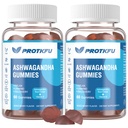 2 Pack Ashwagandha Gummies & Vitamine D3 Gummies Supplément Aswangdha biologique pour améliorer le sommeil, le stress et l'humeur calme (non-OGM, sans gluten et sans sucre)