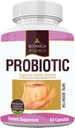 Probiotics All Natural Health Supplement for Women and Men with Lactic Acid Bacteria for Gut, Yeast Support 60 Oral Flora Capsules for Daily Use. Made in America by Botanica Research