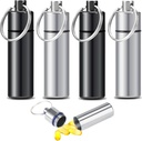 4 stuks pil geval, reis pil geval, sleutelhanger pil houder, draagbare container Mini metalen behuizing, kleine draagbare waterdichte pil dozen met sleutelhanger, medicijn fles voor Outdoor Camping reizen