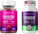 Glycinate de magnésium pour adultes, sommeil, relaxation et focus, arômes de baies mélangées et capsules avec Zinc et vitamine D3 pour le soutien du sommeil