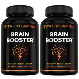 Vitale vitamines Hersensupplementen voor geheugen en focus (2-pack)