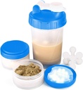 16oz Protein Shaker Bottle met Shaker Ball en 2 Opbergtrommels 