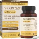Accentrate Minerals - Supplément de magnésium pour les enfants – Magnésium chélaté Zinc Iron (Mg Zn Fe) – Supplément de minéraux pour le bien-être mental pour le focus, l'humeur et le soutien du cerveau – Biodisponible – 60 capsules