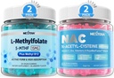 L-methylfolaat 15mg & Methyl B12 Gummies + NAC Gummies, 600mg N-acetyl Cysteine supplement