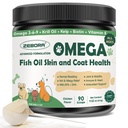 ZEBORA Omega 3 Visolie voor honden, Wild Caught Dog Fish Oil, EPA & DHA, Krill Oil, Kelp, huid en jas supplement, Anti jeuk & vergieten, ondersteuning droge huid, Joint Health, hond Allergie verlichting