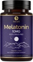 Melatonine 10mg Suppléments de solution rapide, Supplément de soutien pour le sommeil pour les adultes - Extra Strength 10 mg Comprimé de mélatonine pour le repos de soutien pour le sommeil, goût de fraise, sans sucre non-OGM - 60 jours d'approvisionnement