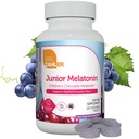 Zahler 1MG Kinder Melatonine voor kinderen - Ondersteuning en kwaliteit rust voor leeftijden 4+ Heerlijke natuurlijke druivensmaak - Niet GGO Kosher Lage dosis Kinderen Melatonine 1 MG (120)