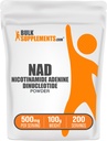 BulkSupplements.com NAD Powder - Nicotinamide Adenine Dinucleotide, NAD Supplement 500mg - voor energieondersteuning, zuiver en glutenvrij, 500mg per portie, 100g (3,5 oz) (pakket van 1)