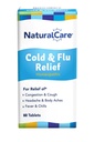 NaturalCare Cold & Flu Relief, Homeopathische Tablets, 60ct Kan ondersteuning bieden door congestie, hoesten, hoofdpijn, pijnlijke keel, Runny Neus, Body Aches, koorts, rillingen