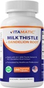 Thistle de lait vitamatique 50:1 Extrait 500mg, Racine de dandelion 50:1 Extrait 100mg, 180 Capsules végétariennes, Non-OGM, Sans gluten