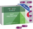 Digestieve gezondheidsondersteuning voor reizigers Stop & preventie van diarree, opgeblazenheid, gas Boost Immuunsysteem Probiotica & essentiële vitamines Fast-Activeing 10 Vegan Caps