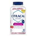 Citracal Calcium Gummies, Calcium Supplement met Vitamine D3, Ondersteuning Bone Health, voor leeftijden 12+, Natuurlijke Raspberry smaak, 60 Tellen