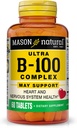 MASON NATUURLIJKE Ultra B-100 Complex - Gezond hart en zenuwstelsel, Verbetert de immuunfunctie en het energiemetabolisme, 60 tabletten