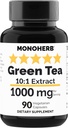 MONOHERB Green Tea Extract 1000 mg - 90 Vegetarische Capsules