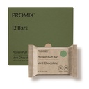 ProMix Nutrition Puff Bars - Chocolat de menthe- Marshmallow Crispy Treat - Grand Dégustation et santé sur le go Snack - Protéines élevées et faible teneur en calories - Sans gluten, soja et maïs - 12 barres