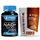 WELZIJN LABSRX NAD+ Supplement Capsules 1500mg - Lions Mane Powder 2000mg