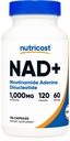 Nutricost NAD+ Supplement 1000mg per portie,120 Capsules (Nicotinamide Adenine Dinucleotide) - 60 porties, Glutenvrij, Veganistisch