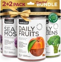 Super Fruit Super Greens and Sea Moss Gummies Bundle - Fruits Blend, Greens Blend, Irish Sea Moss, Bladderwrack - Detox, Nutrient Balance, Immunity Support, Thyriod Health - pour les hommes et les femmes