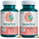 NEURIVA Original Brain Supplement for Memory, Focus & Concentration + Learning & Accuracy with Clinically Tested Nootropics Fosfatidylserine and Neurofactor, Cafeine Free, 30 Capsules (2 Pack)