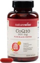 NatureWise CoQ10 200mg + Black Pepper Softgels - High Absorptie Cozyme Q10 + Black Pepper - Antioxidant for Heart Health + Cellular Energy - Vegan, Non-GMO, Gluten-Free - 90 Count[90-Day Supply]