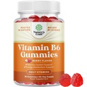 Krachtige vitamine B6 Gummies voor volwassenen - Krachtige vitamine B Complex Supplementen voor mannen en vrouwen voor zenuwstelselondersteuning Mood & Immuun System - Vegan Pyridoxine Kauwen voor energie & stofwisseling - 30 Ct