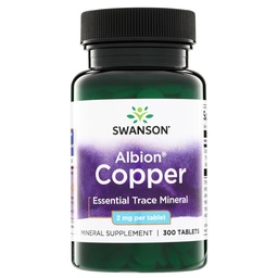 Swanson Koper Mineral Supplement - 2 mg (Copper Chelate) - Antioxidant, Immuun System, en Cell Support - 300 tabletten