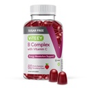 VITEEY Vitamine B Complex Gummies with Vitamine C, Sugar Free - Energy, Metabolisme & nerve Health - B6, B12, Folic Acid, Biotin - Vegan, Gelatine Free, GGO Free - Smakelijke Kauwbare aardbeien Flavored Gummy