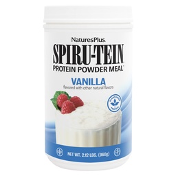 NaturesPlus SPIRU-TEIN, Vanille - 2.12 lbs - Spirulina eiwitpoeder - Vitaminen en mineralen voor energie - Vegetarisch, glutenvrij - 32 porties