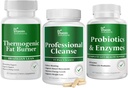DR VITAMIN SOLUTIONS Thermogénique Fat Burner & Professional Detox Cleanse Bundle - Nettoyez 15 jours pour la gestion du poids, la santé des intestins et le dégel - 240 capsules