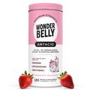 Wonderly Antacida, Effectieve brandend maagzuur en Instant Acid Indigestie Verlichting, Extra sterkte Kauwtabletten, 1000 mg Calcium Carbonaat, Geen Talk of Dye, Aardbei Milkshake, 120 Tellen
